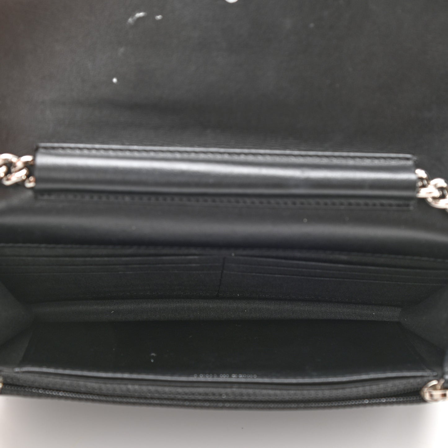 Caviar Chevron Quilted Boy Wallet On Chain WOC Black