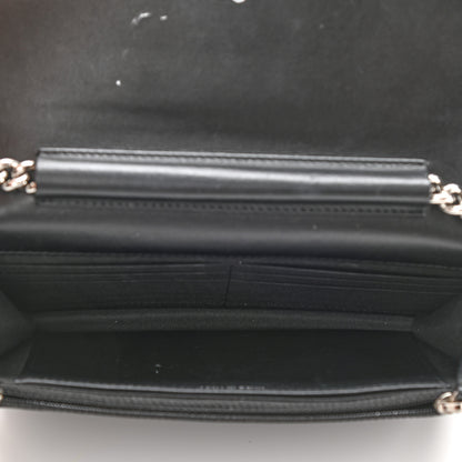 Chanel Caviar Chevron Quilted Boy Wallet On Chain WOC Black 5 of 13