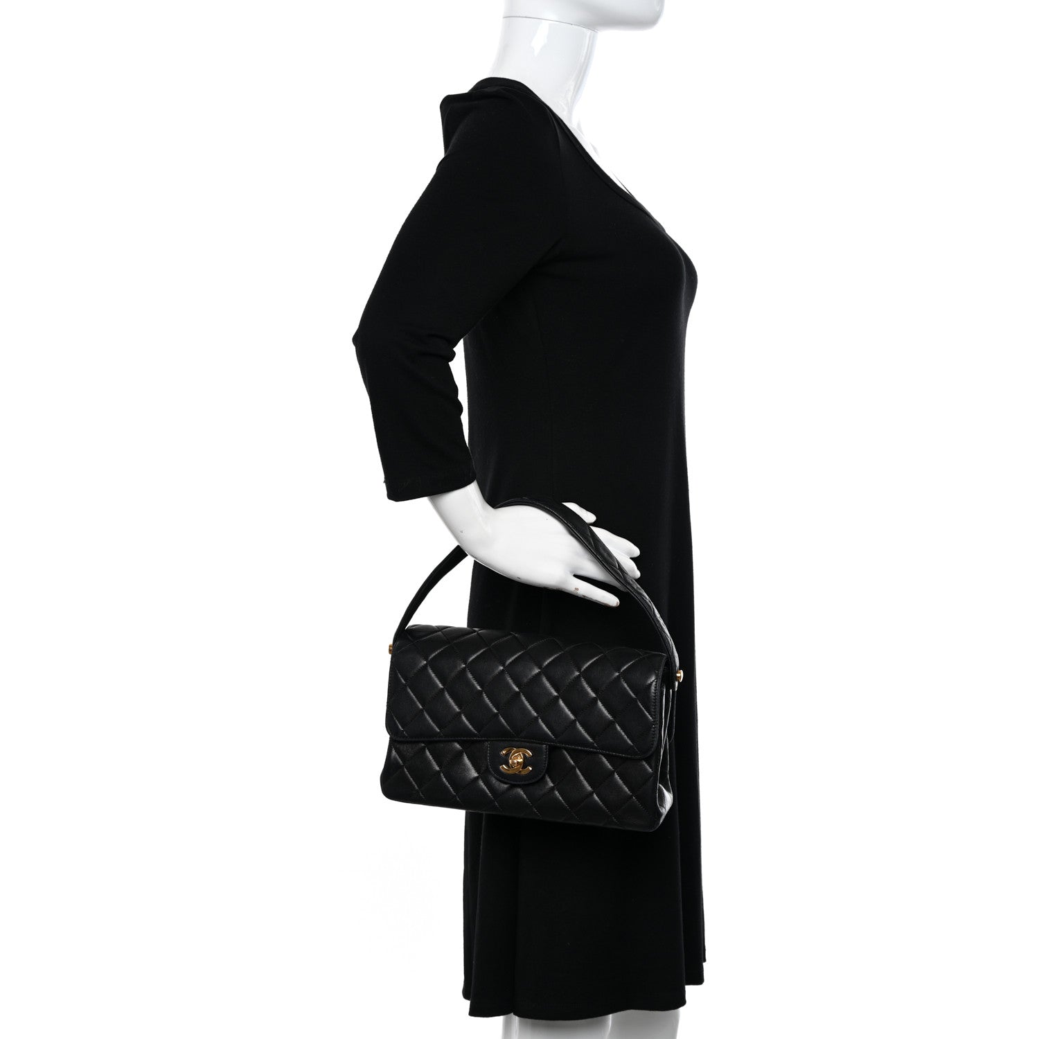 Chanel Lambskin Quilted Medium Double Sided Flap Black 2 of 16