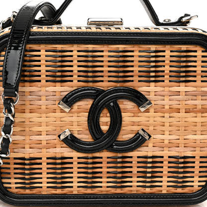 Chanel Raffia Patent Medium CC Filigree Vanity Case Black 8 of 10