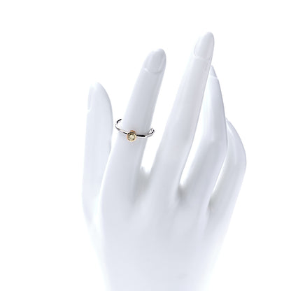 Tiffany Platinum 18K Yellow Gold Fancy Yellow Diamond .31ct Bezet Ring 50 5.5 2 of 7