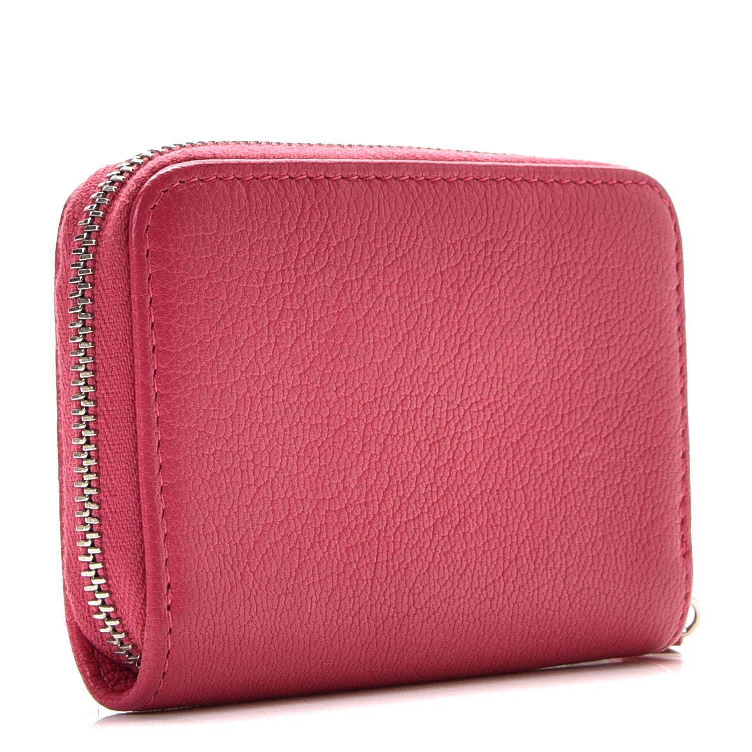 Chanel Goatskin Zip Coin Purse Fuchsia 3 of 11