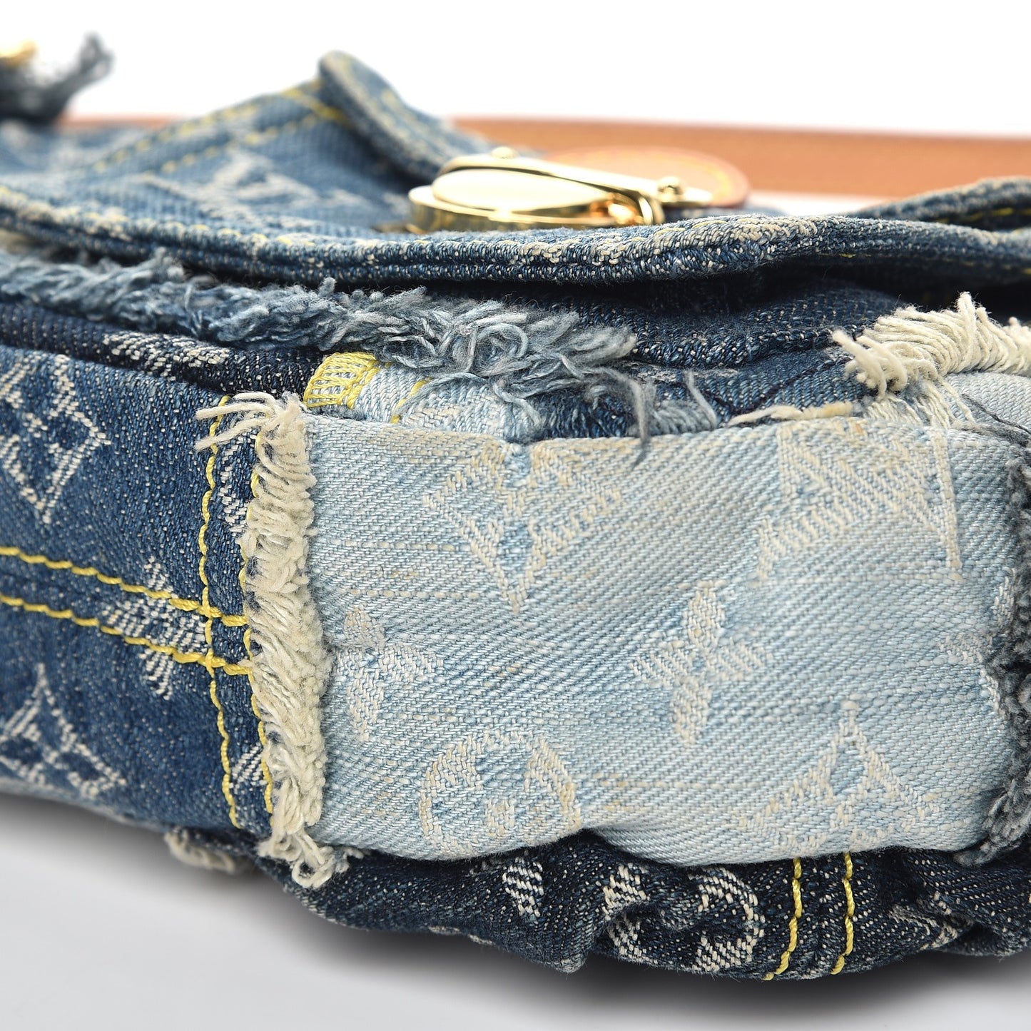 Denim Patchwork Pouchy Blue