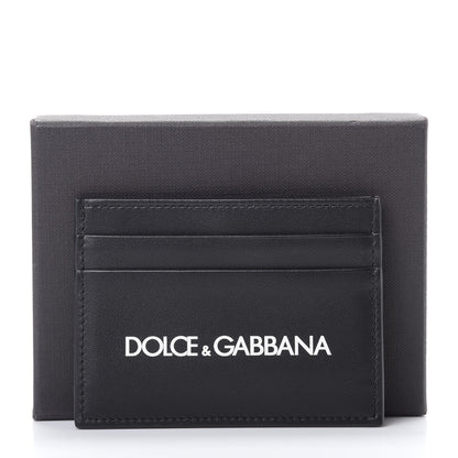 Dolce & Gabbana Calfskin Logo Card Holder Black 7 of 7