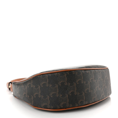 Celine Triomphe Canvas Calfskin Ava Shoulder Bag Tan 4 of 10