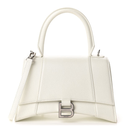 Balenciaga Grained Calfskin Small Hourglass Top Handle Bag White 1 of 9