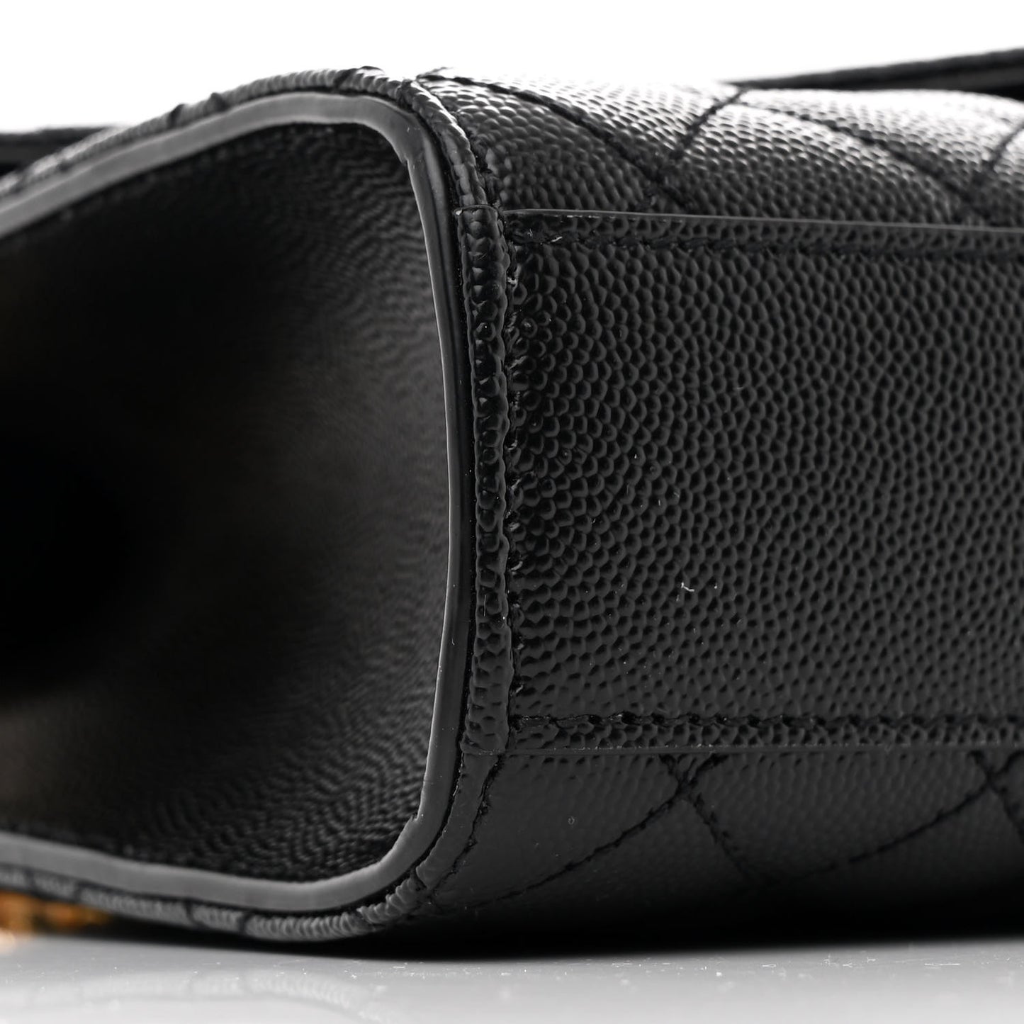 Grain De Poudre Textured Mixed Matelasse Triquilt Medium Monogram Satchel Black