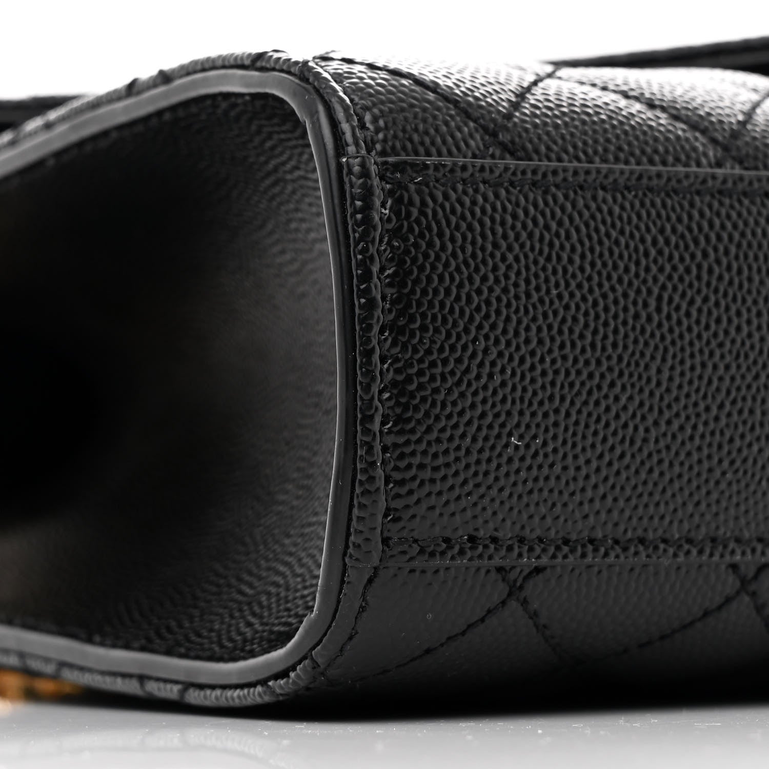 Saint Laurent Grain De Poudre Textured Mixed Matelasse Triquilt Medium Monogram Satchel Black 9 of 10