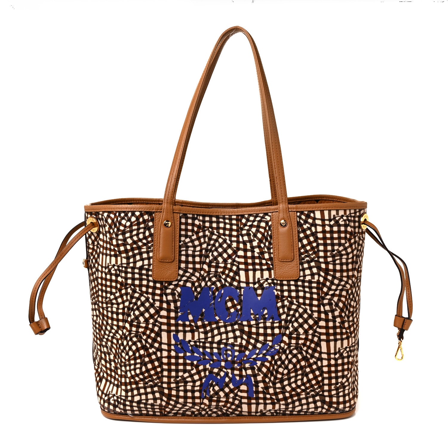 MCM Visetos Medium Liz Reversible Shopper Tote Cognac 9 of 13