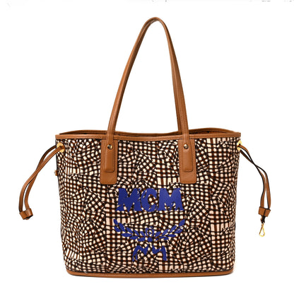 MCM Visetos Medium Liz Reversible Shopper Tote Cognac 9 of 13