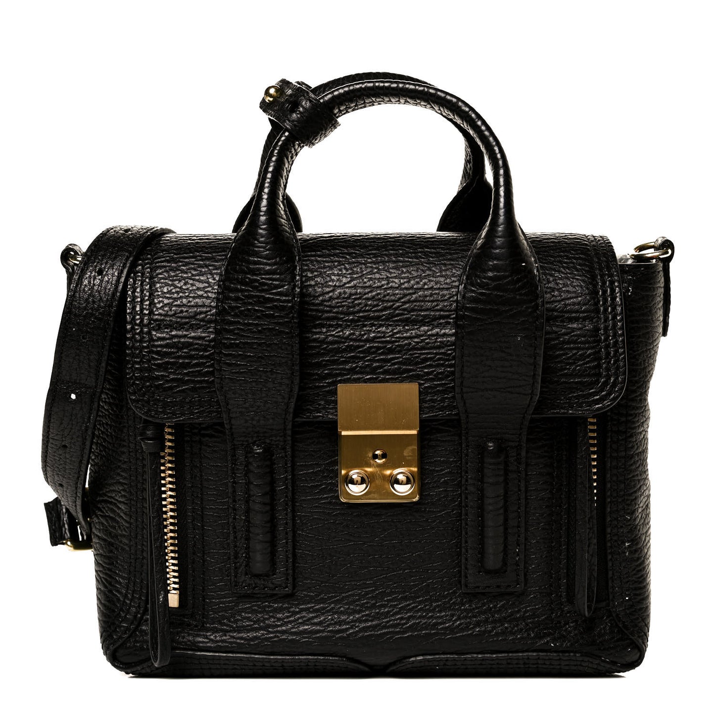 Textured Calfskin Mini Pashli Satchel Black