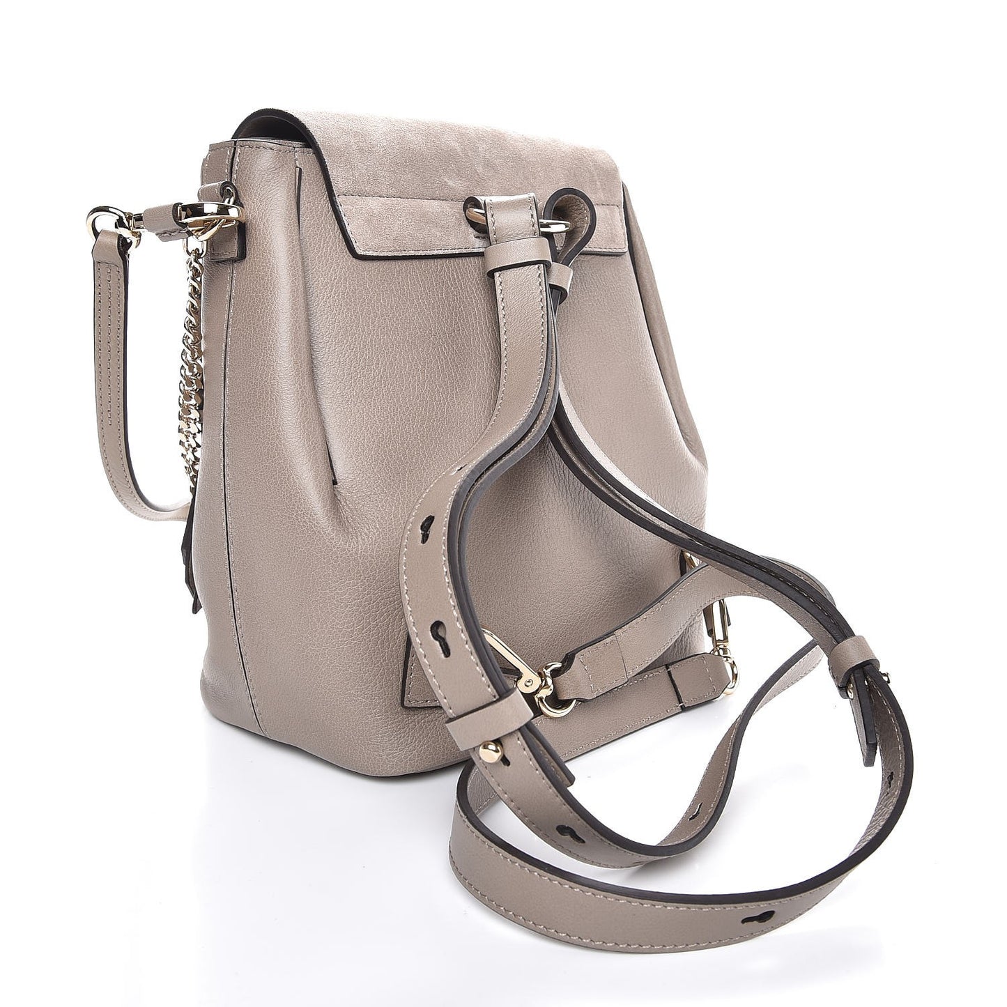 Suede Calfskin Medium Faye Backpack Motty Grey