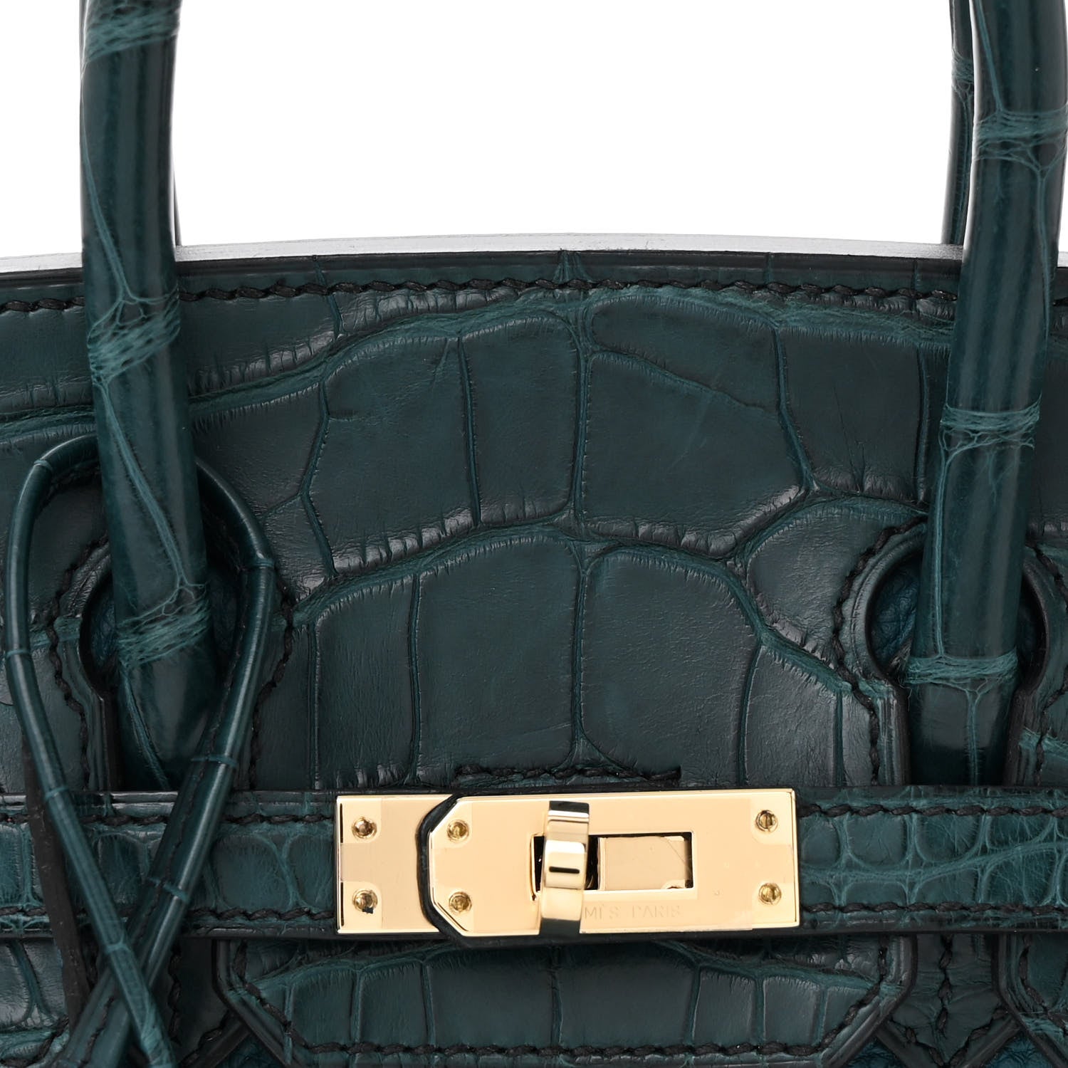 Hermes Togo Matte Alligator Birkin Touch 25 Vert Bosphore 8 of 12