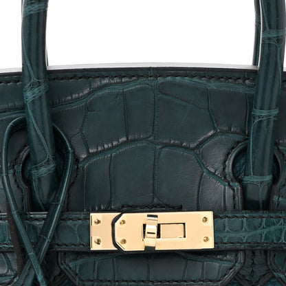 Hermes Togo Matte Alligator Birkin Touch 25 Vert Bosphore 8 of 12