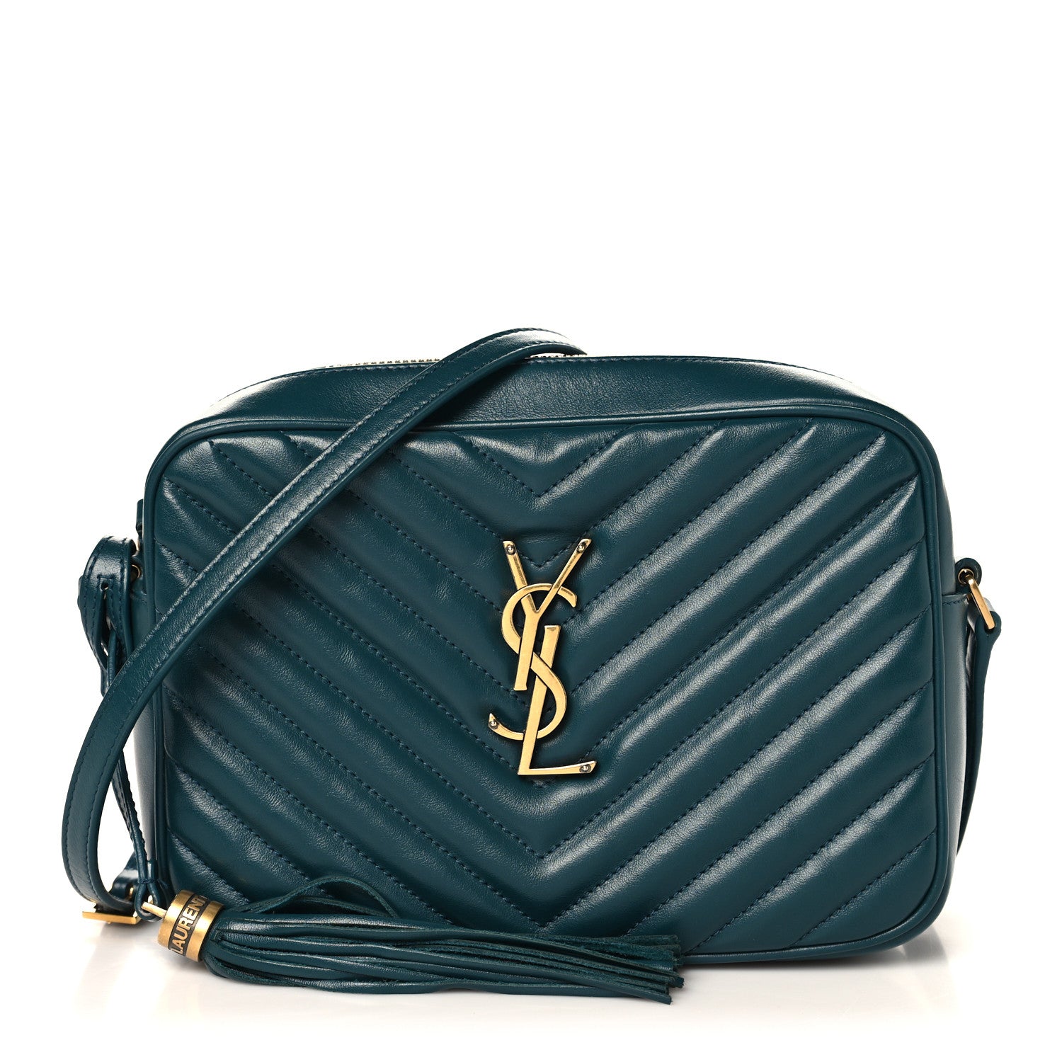 Saint Laurent Calfskin Matelasse Monogram Lou Camera Bag Sea Turquoise 1 of 11
