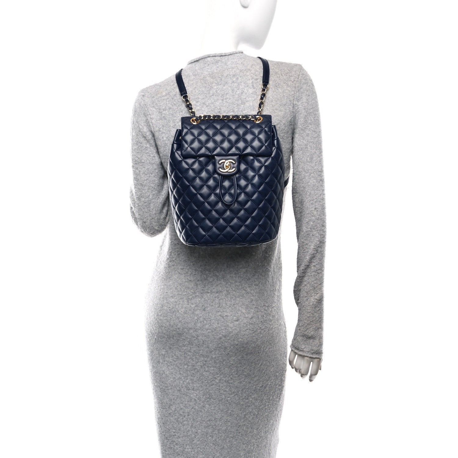 Chanel Calfskin Quilted Small Urban Spirit Backpack Navy 2 of 11