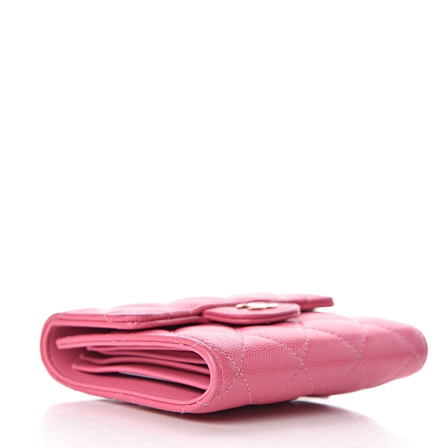 Chanel Caviar Quilted Compact Flap Wallet Pink 4 of 11
