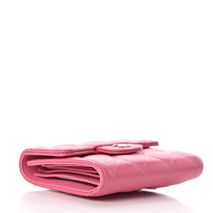 Chanel Caviar Quilted Compact Flap Wallet Pink 4 of 11