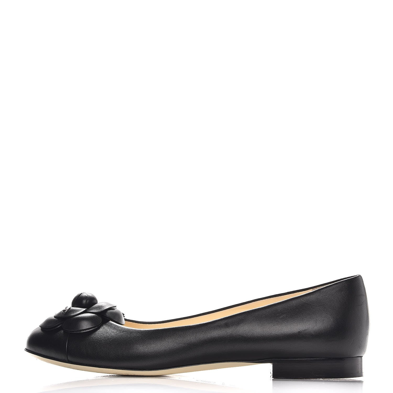 Chanel Lambskin Camellia Ballerina Flats 39.5 Black 1 of 11