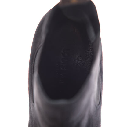 Louis Vuitton Suede Monogram Uniformes Cap Toe Chelsea 75mm Ankle Boots 36 Black 8 of 9