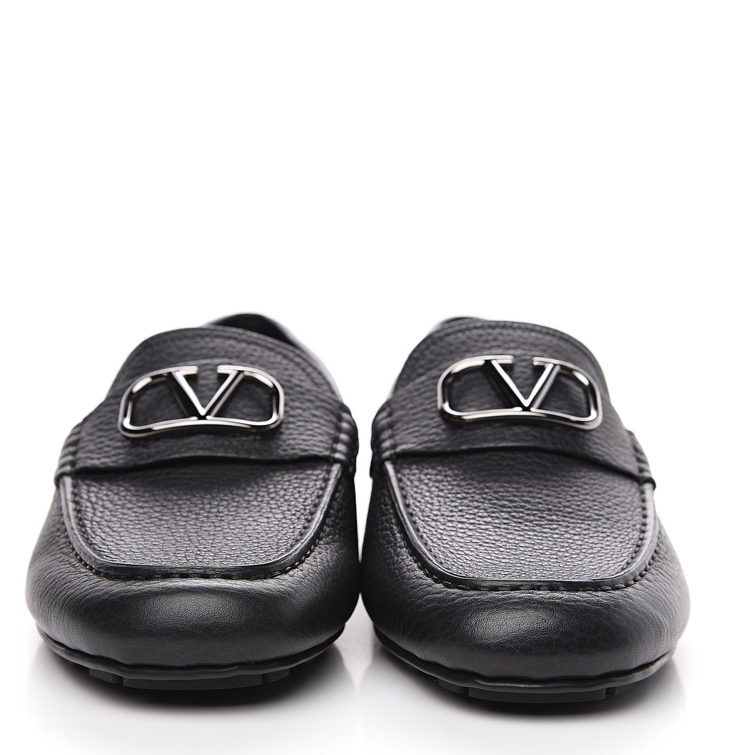 Valentino Garavani Calfskin Vlogo Loafers 42 Black 2 of 8