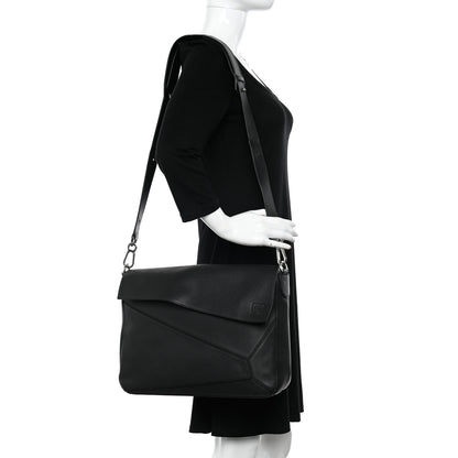 Loewe Calfskin Puzzle Messenger Bag Black 2 of 9