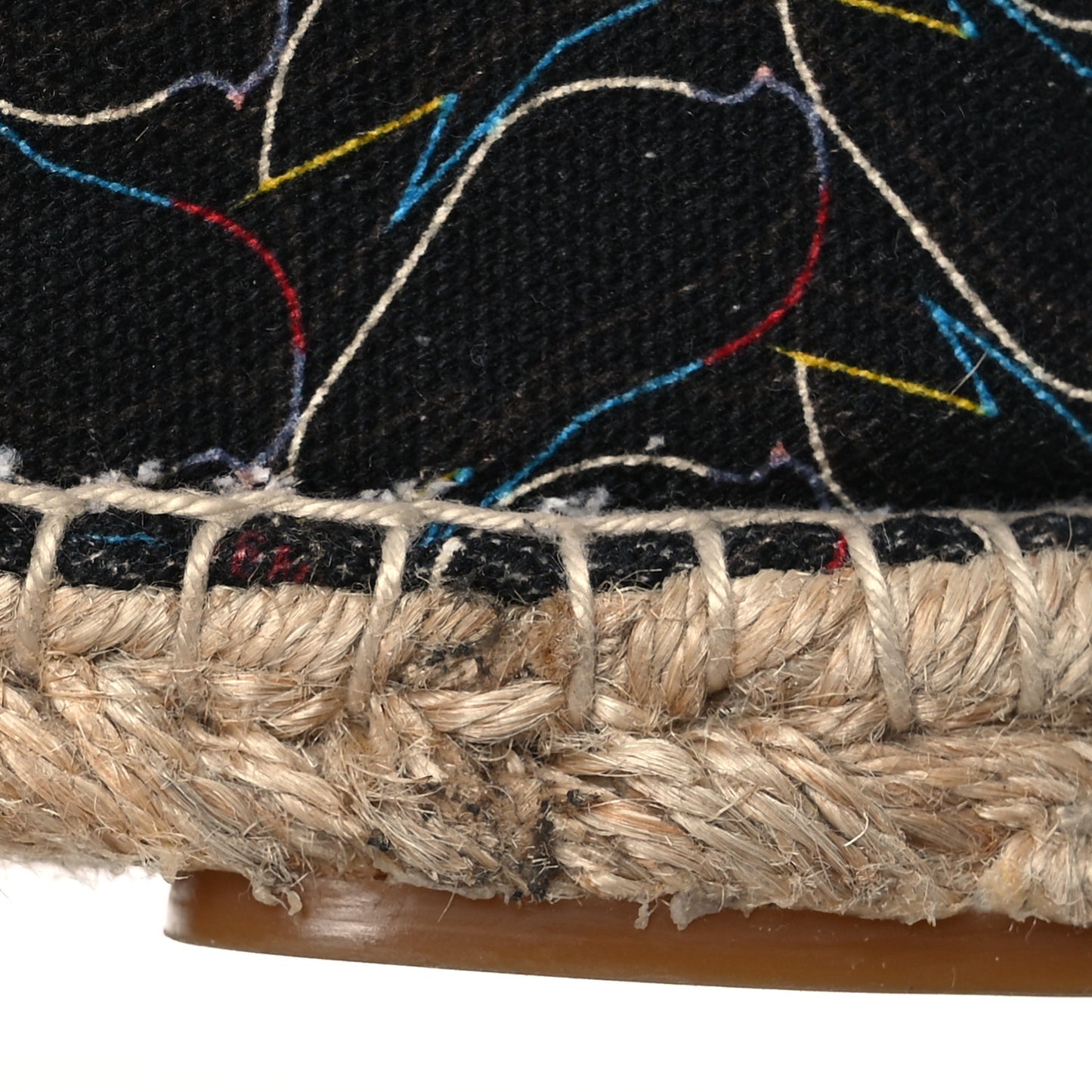 Canvas Printed Calfskin Espadrilles 36 Multicolor