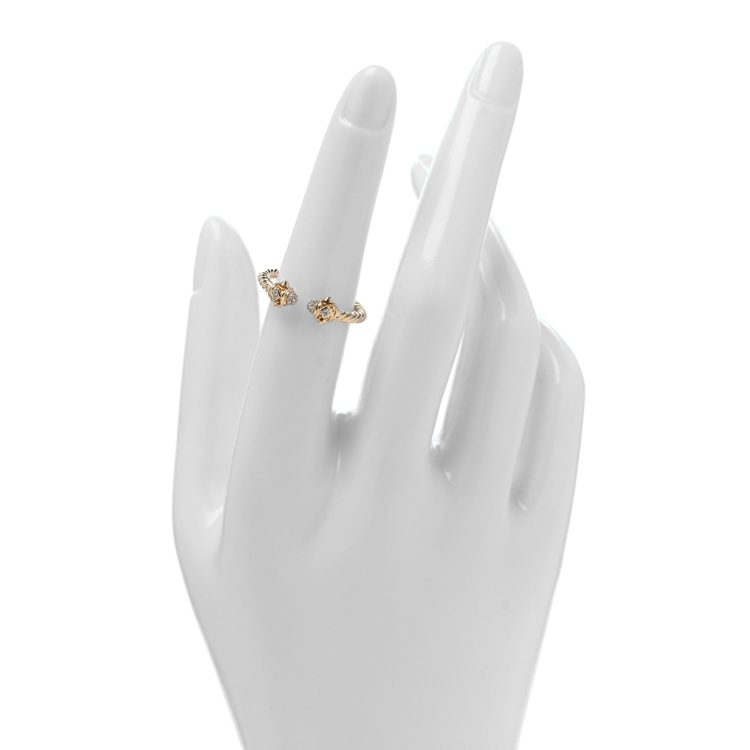 David Yurman 18K Yellow Gold Diamond Renaissance Ring 50 5.5 2 of 4