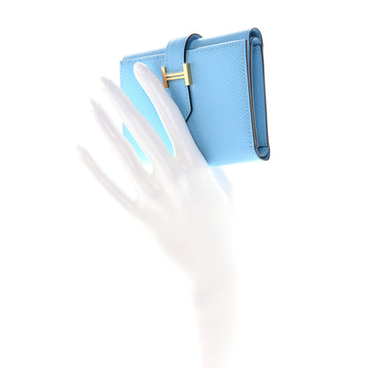 Hermes Epsom Tri-Fold Compact Bearn Wallet Celeste 2 of 7