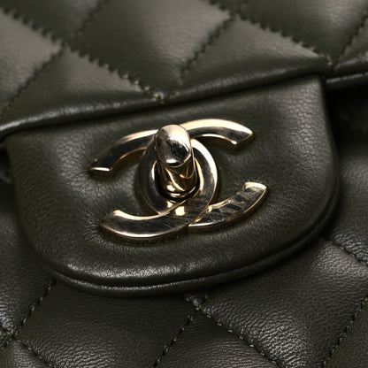 Chanel Lambskin Quilted Medium Double Flap Khaki 11 of 11