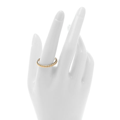David Yurman 18K Yellow Gold 3mm DY Cable Band Ring 61 9.75 2 of 4