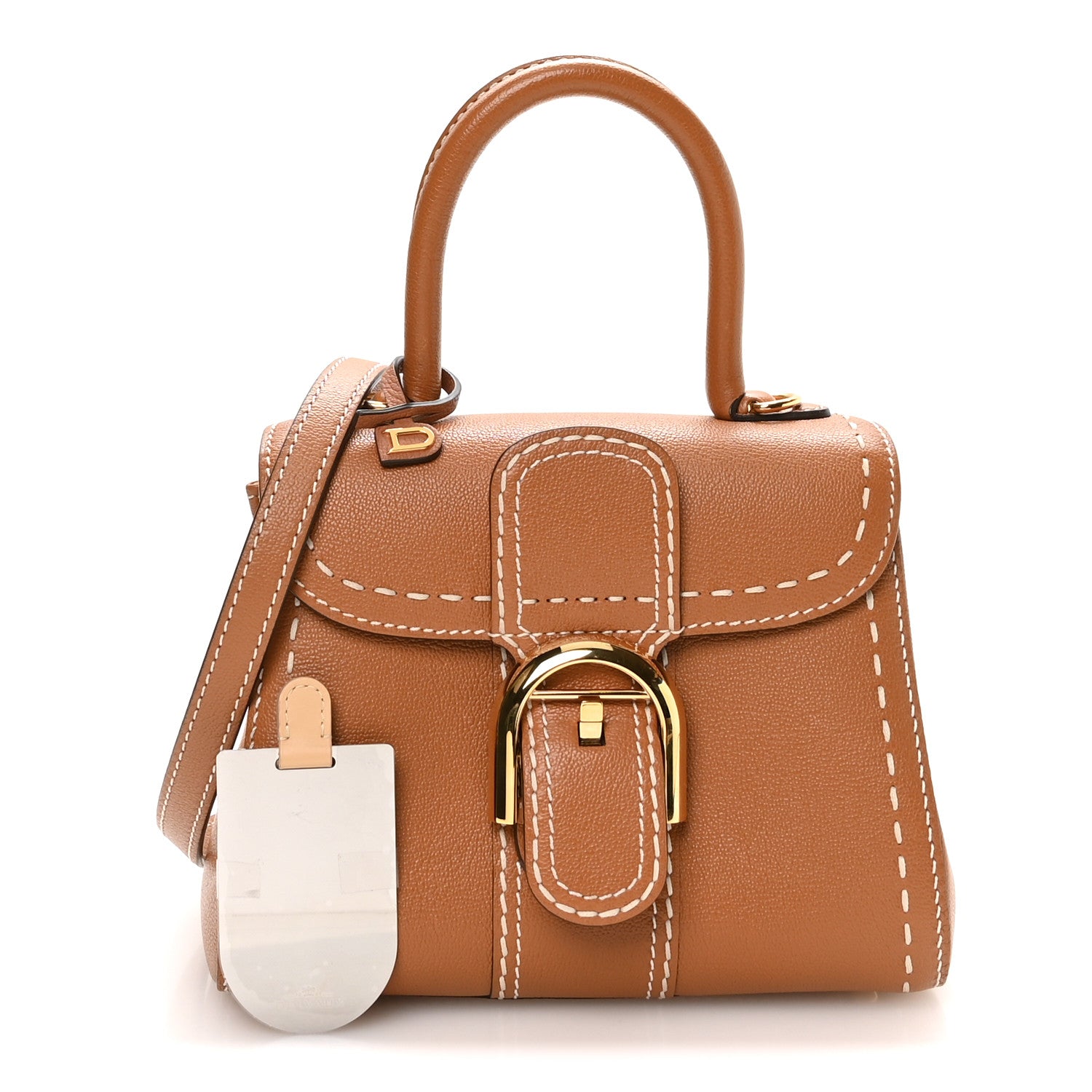 Delvaux Grained Rodeo Calfskin Surpique Mini Brillant Satchel Vegetal Ivory 3 of 12