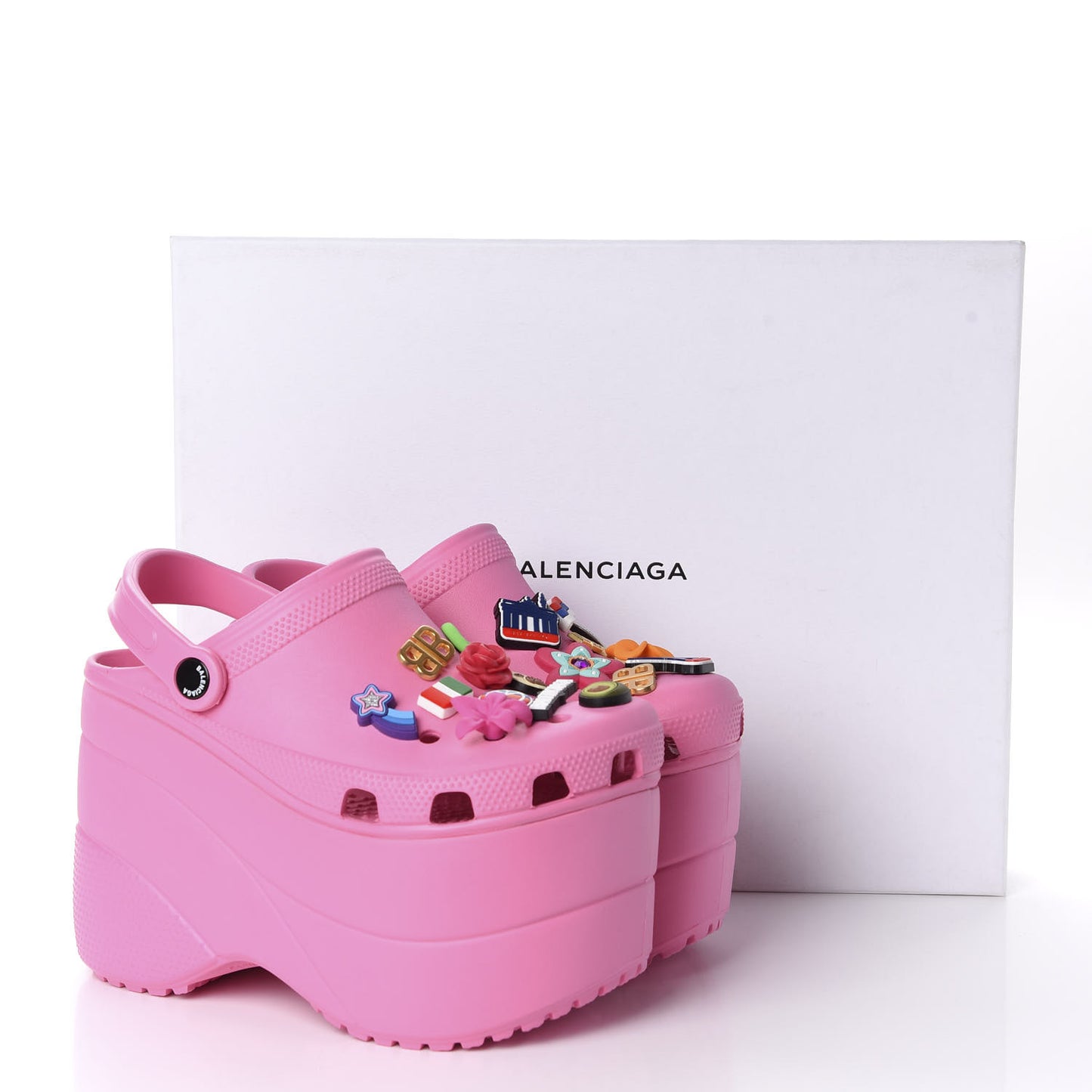 X CROCS Rubber Textured Womens Platform Sandals 37 Rose Bonbon