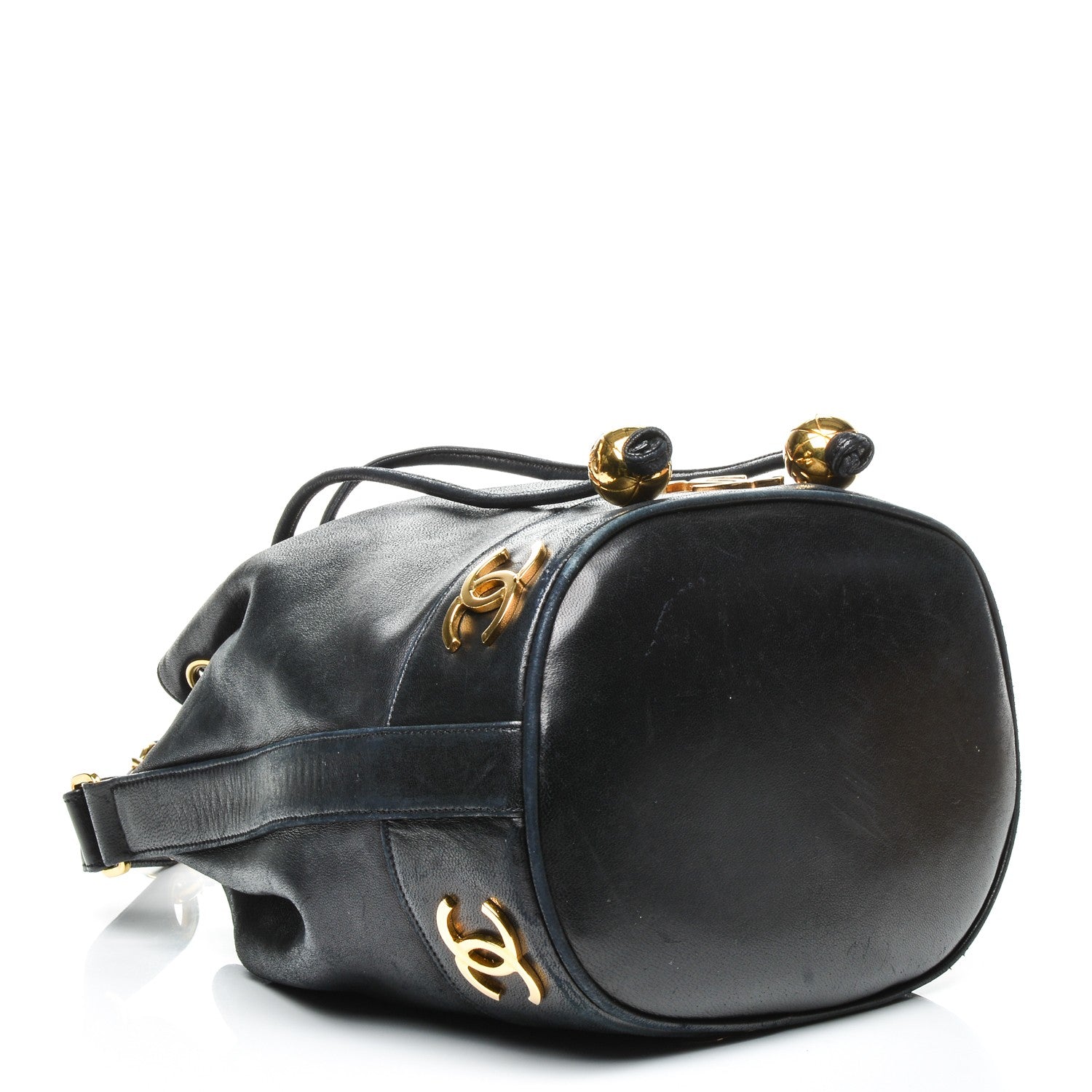 Chanel Lambskin CC Drawstring Shoulder Bag Black 5 of 8