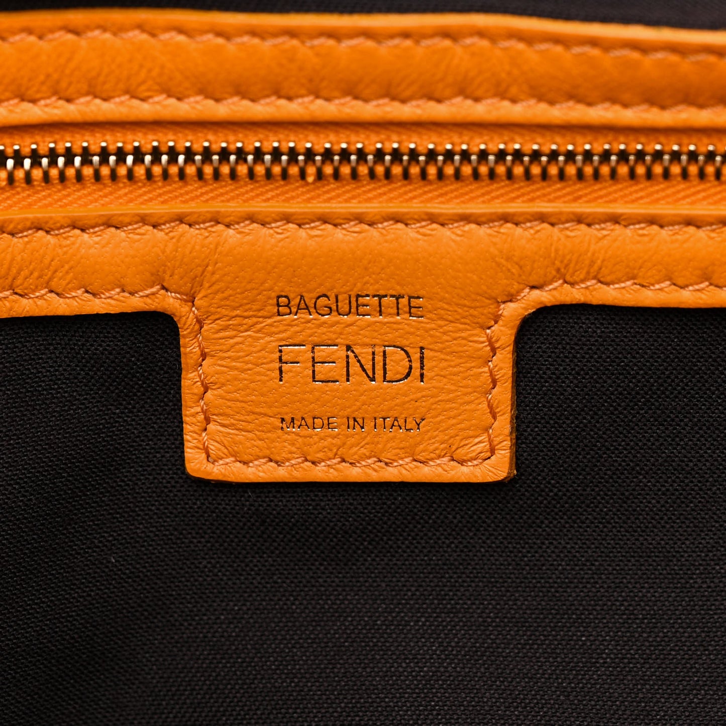 Nappa FF 1974 Embossed Baguette Clementine