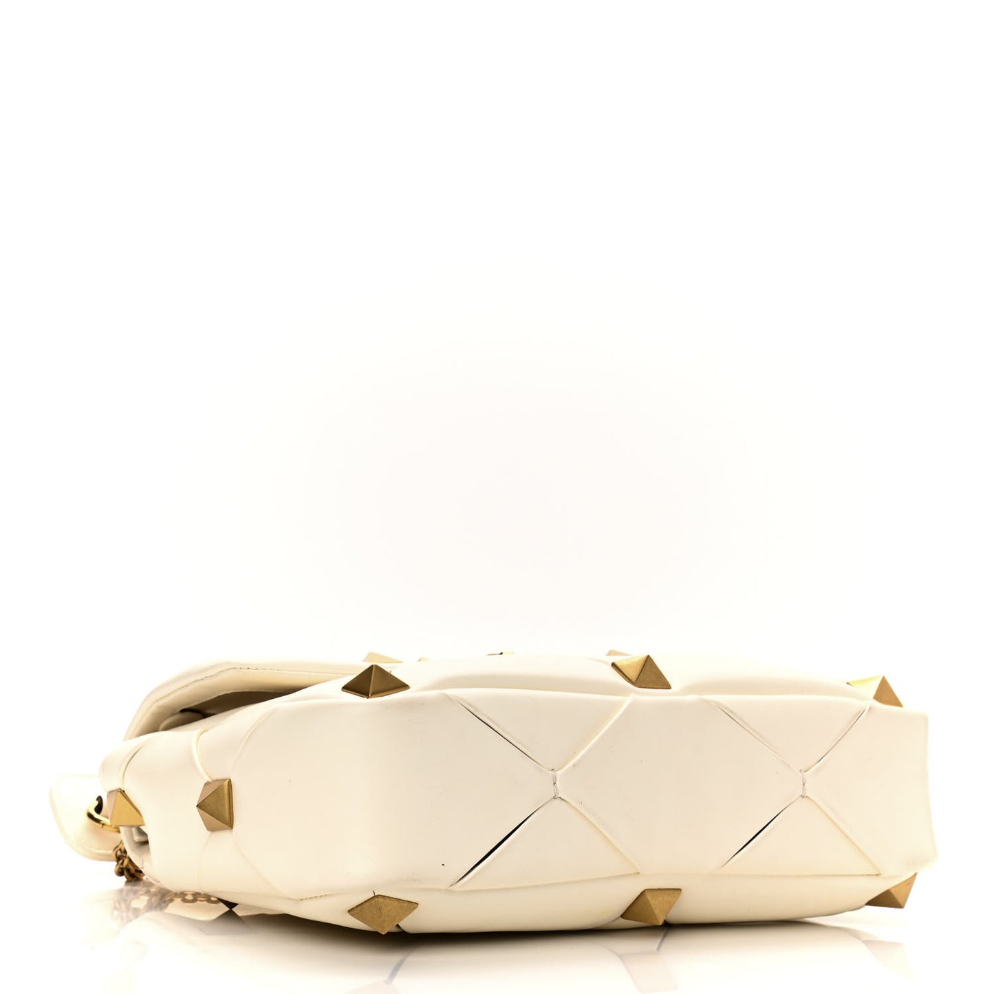 Nappa Large Roman Stud Craving Shoulder Bag Ivory