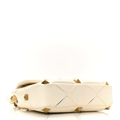 Valentino Garavani Nappa Large Roman Stud Craving Shoulder Bag Ivory 3 of 8