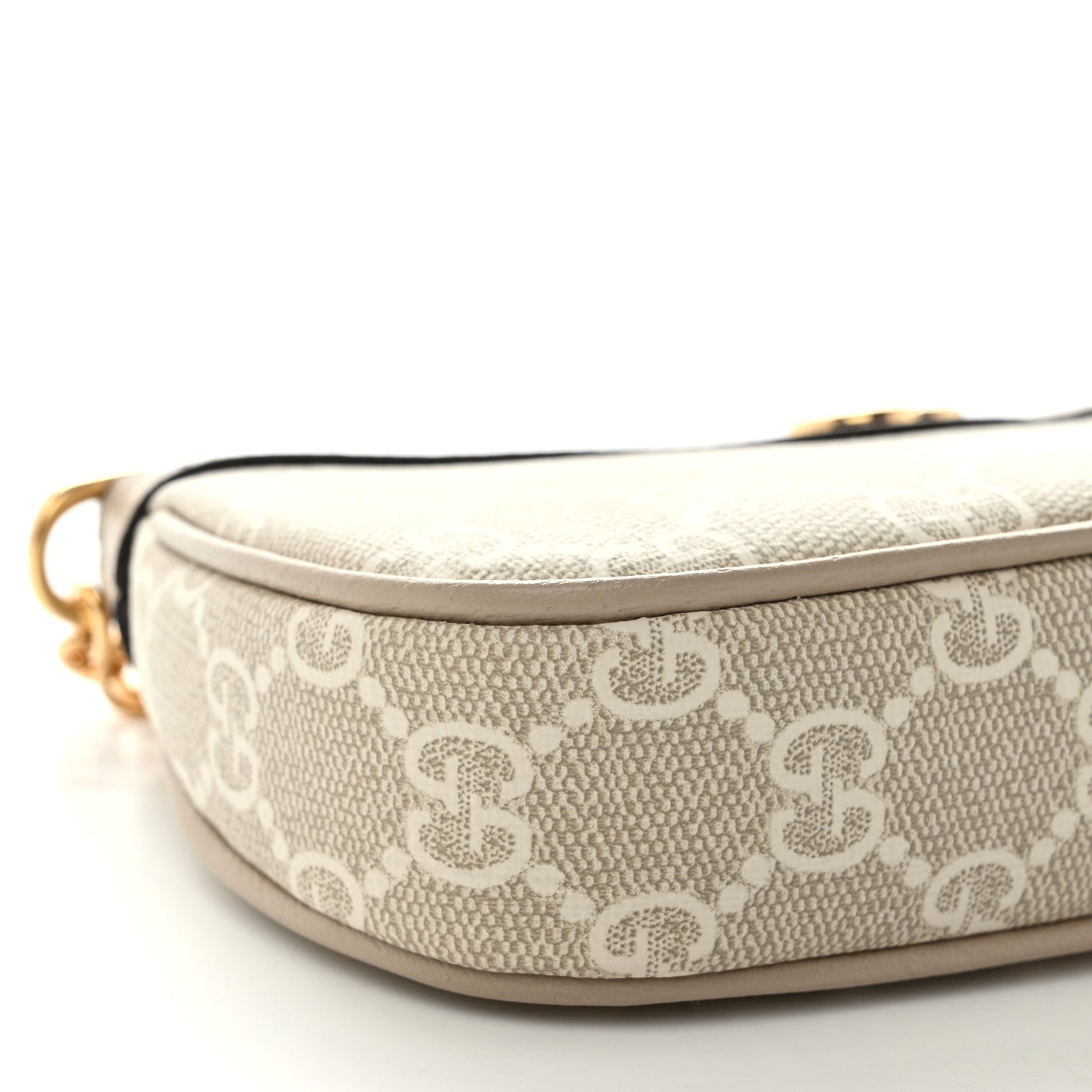 Gucci GG Supreme Monogram Textured Dollar Calfskin Web Mini Ophidia GG Handbag Beige Mystic White Oatmeal 9 of 11