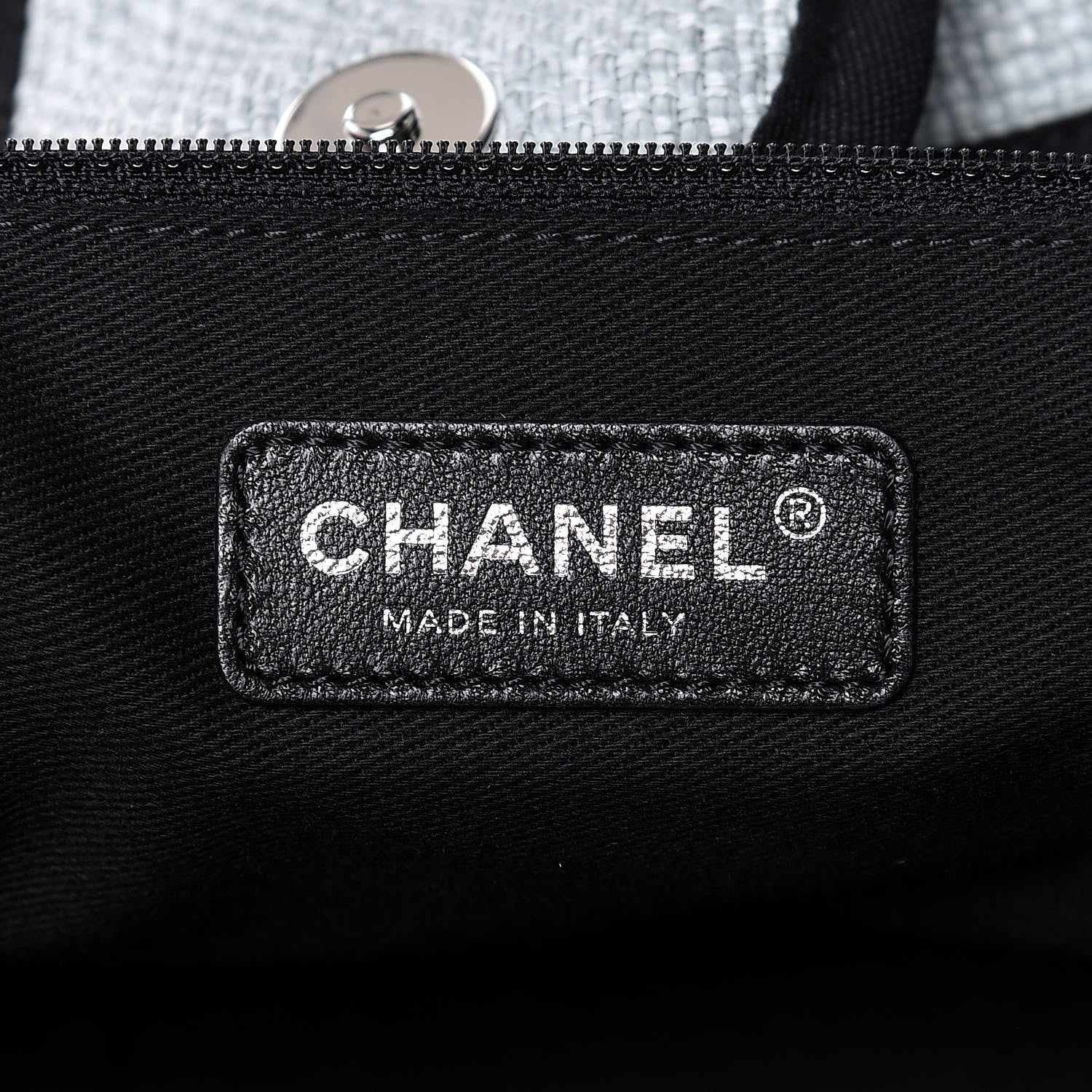 Chanel Woven Straw Raffia Large Deauville Tote Grey 6 of 9