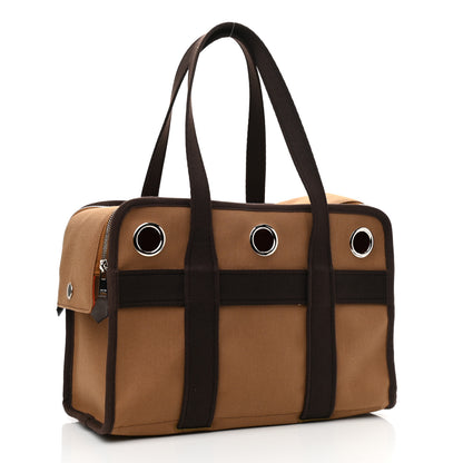 Hermes Polyamide Cotton Carrying Dog Bag Fauve Feu 3 of 9