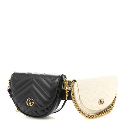 Gucci Calfskin Matelasse GG Marmont Multi Belt Bag 100 40 Black Mystic White 2 of 25