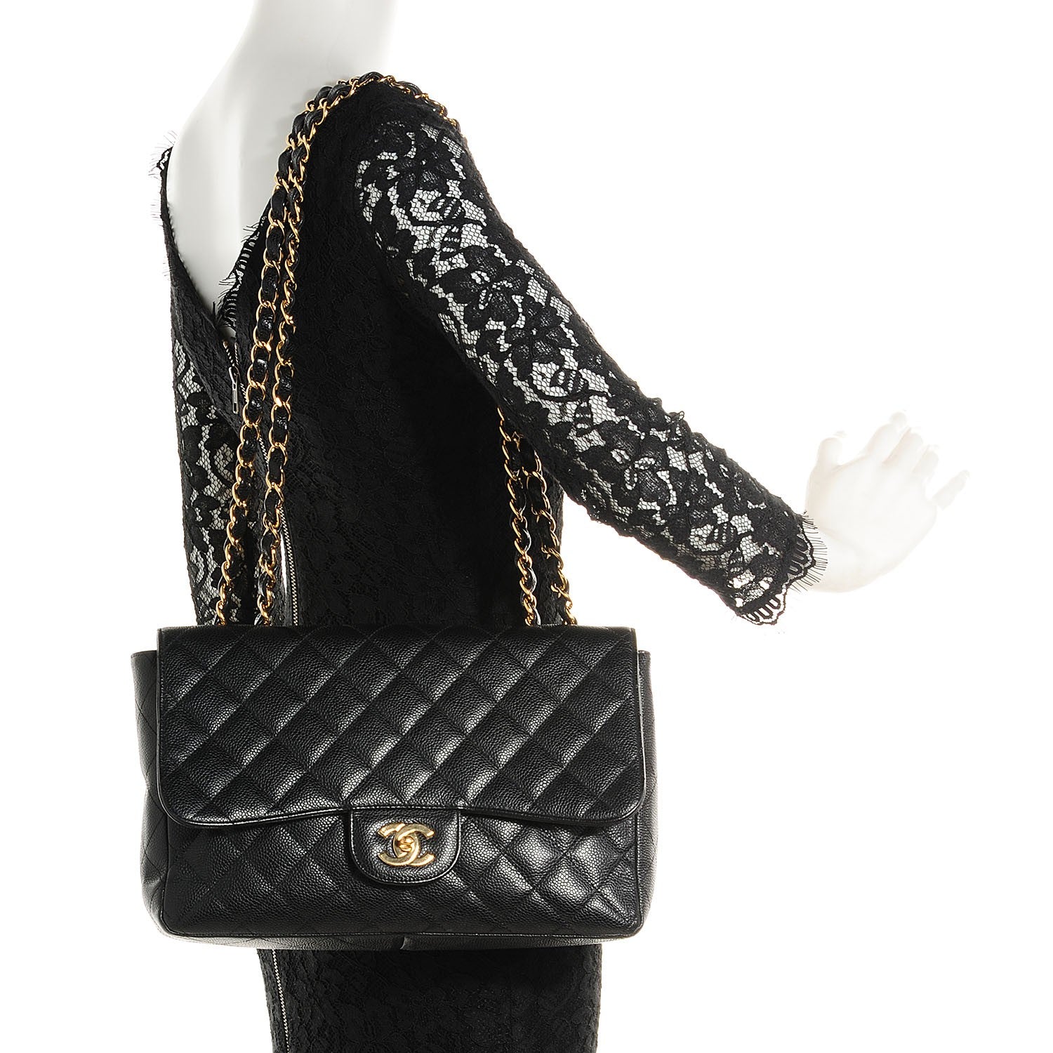 Chanel Caviar Jumbo Single Flap Black 4 of 11