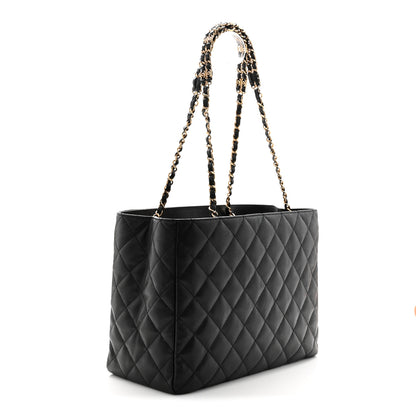 Chanel Caviar Quilted Small Shopping Tote Black 3 of 10