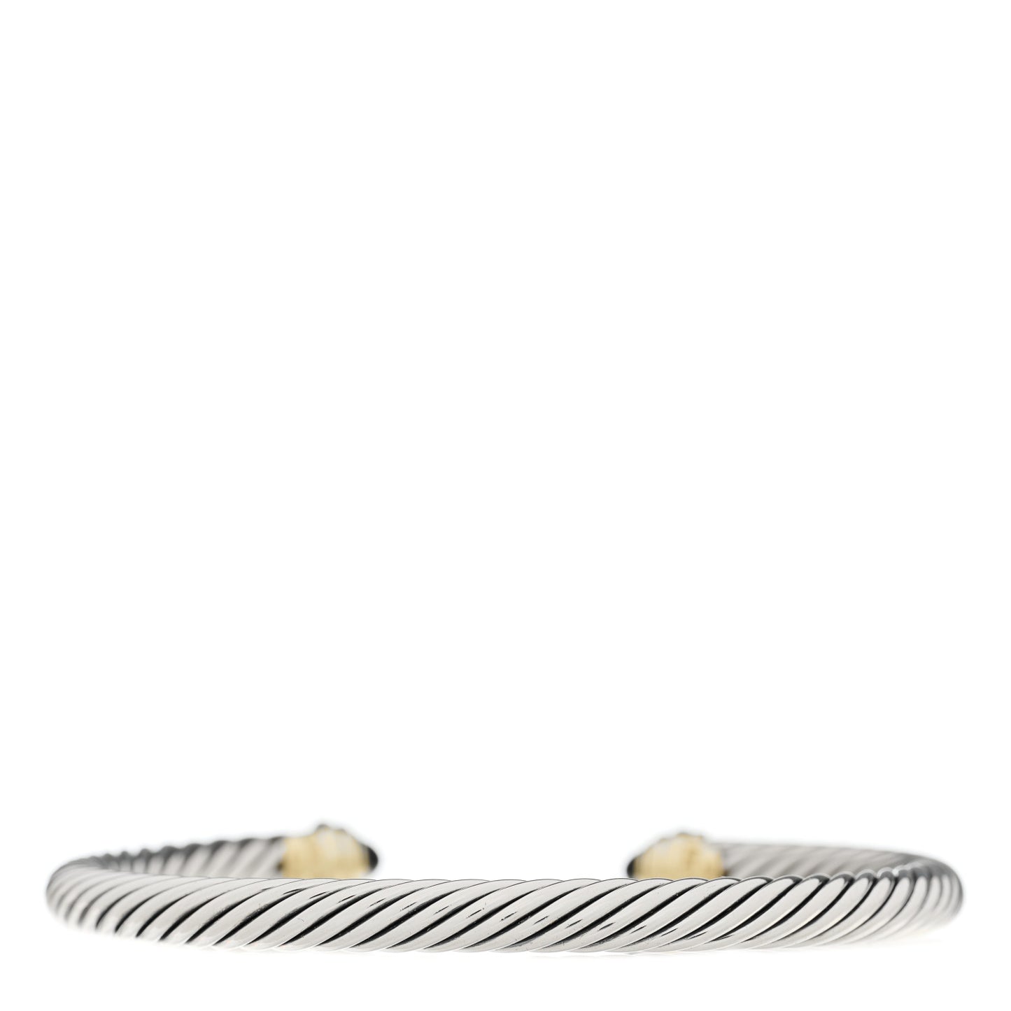 Sterling Silver 14K Yellow Gold Black Onyx 5mm Cable Classics Petite Color Bracelet