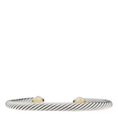 David Yurman Sterling Silver 14K Yellow Gold Black Onyx 5mm Cable Classics Petite Color Bracelet 2 of 3