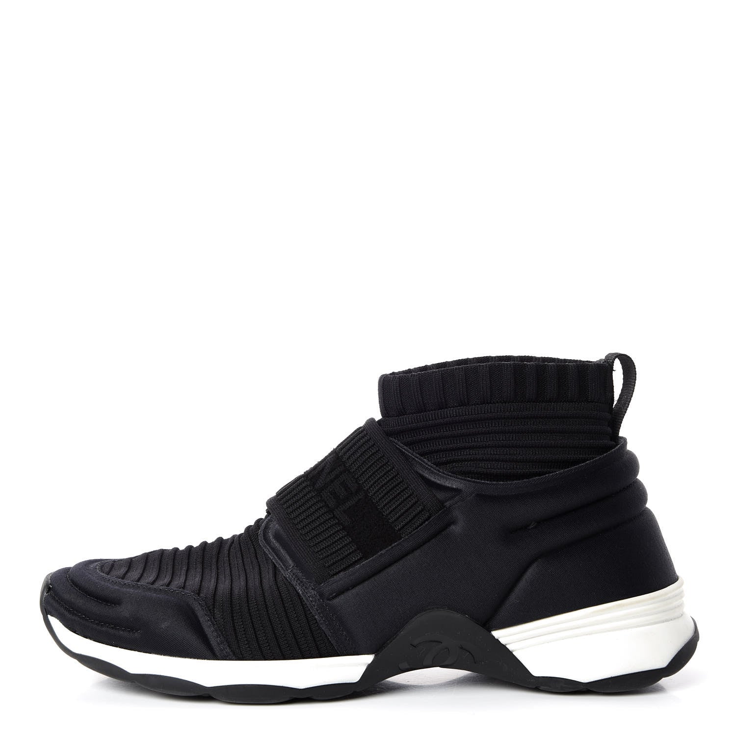 Chanel Stretch Fabric CC Sneakers 36 Black 1 of 7