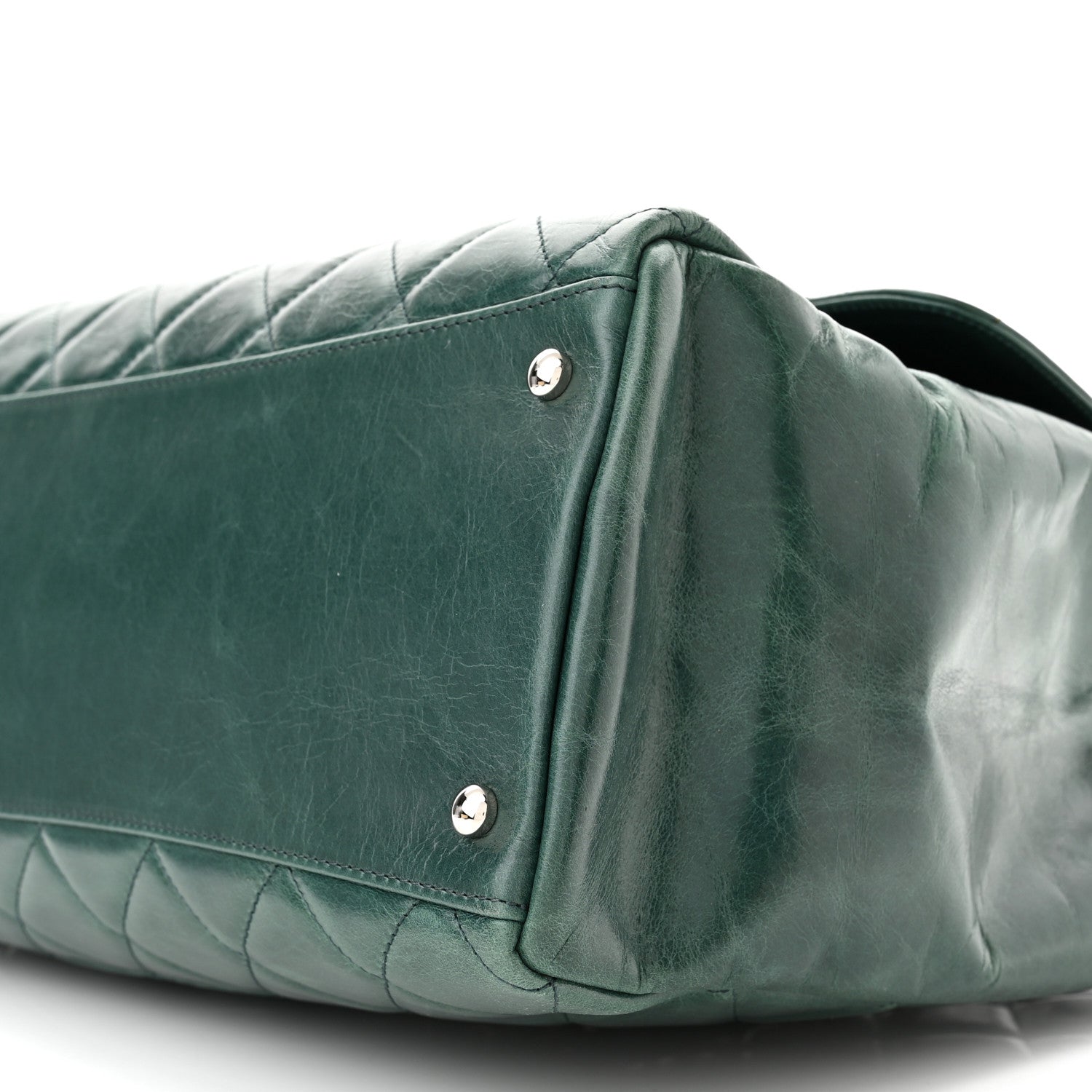 Chanel Glazed Calfskin Quilted Large CC Delivery Tote Green 9 of 9