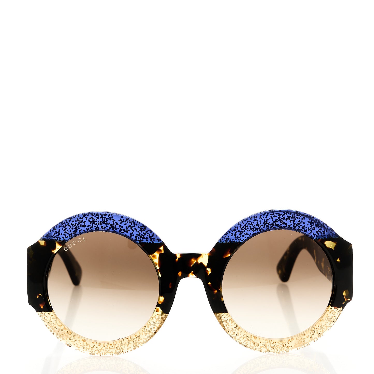 Acetate Round GG0084S Sunglasses Glitter Blue Multi