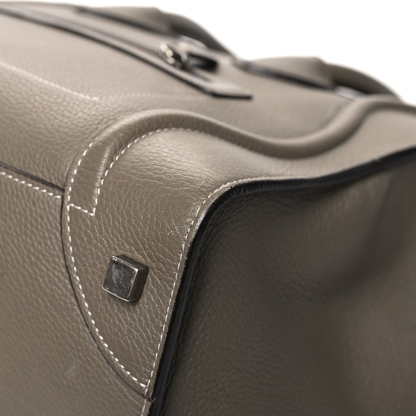 Drummed Calfskin Mini Luggage Souris