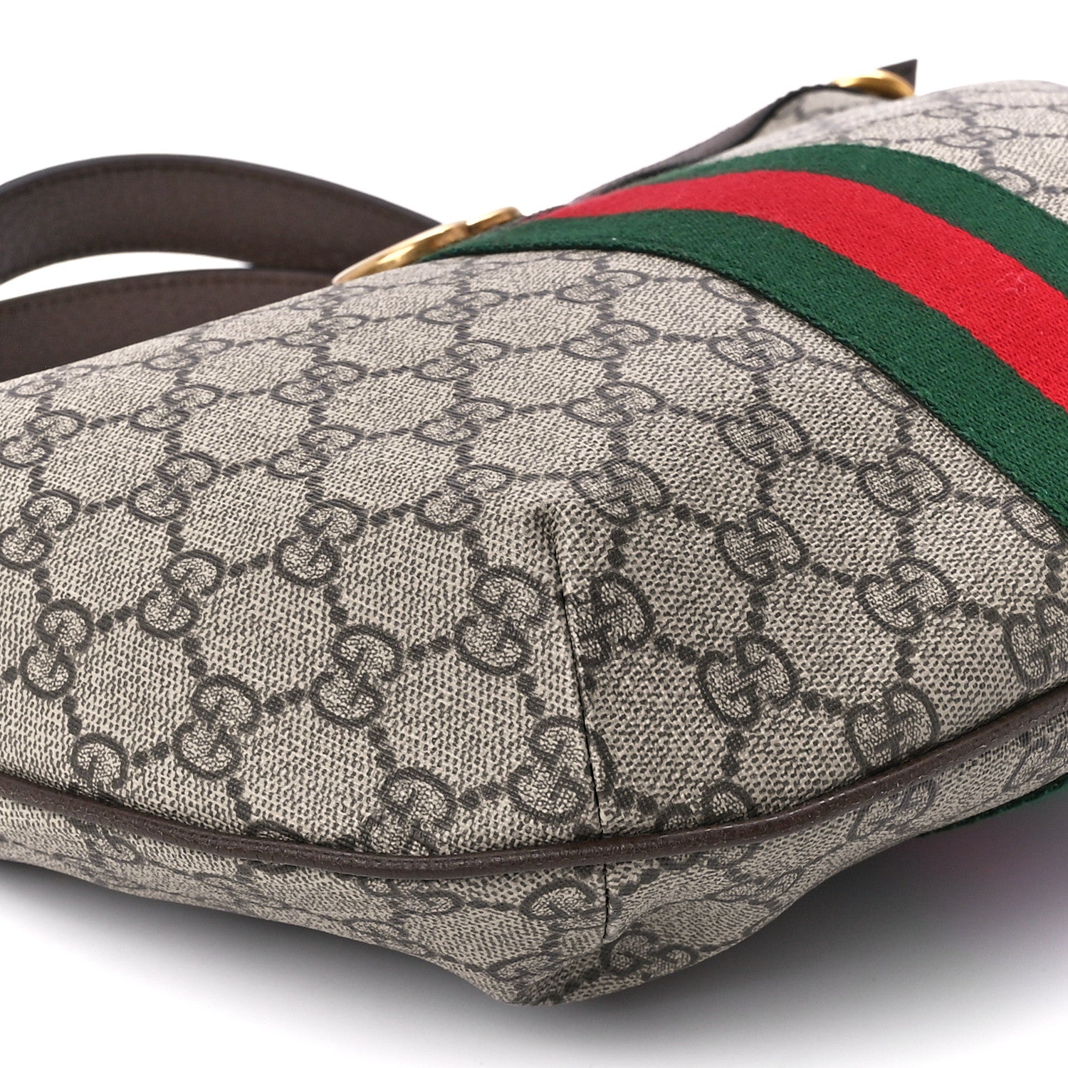 Gucci GG Supreme Monogram Web Small Ophidia Half Moon Hobo Brown 11 of 12